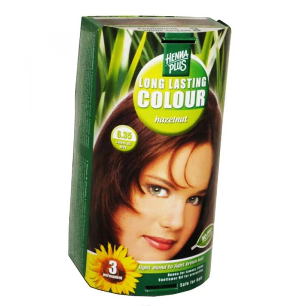 Long Lasting Colour - Vopsea de par permanenta - 6.35 Hazelnut -Vopsea Henna Color Plus Olanda