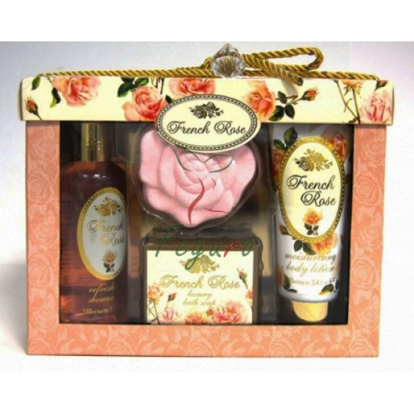 Set cadou SPA French Rose cu petale de trandafir