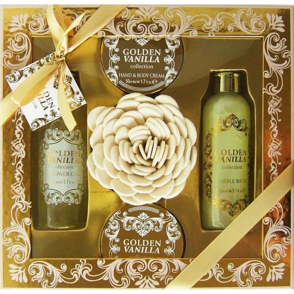 Set cadou SPA auriu cu vanilie aurie