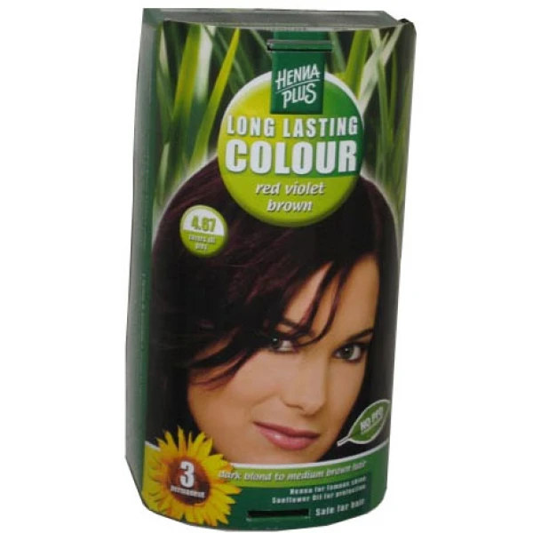 Vopsea de par femei 4.67 Red Violet Brown Hennaplus